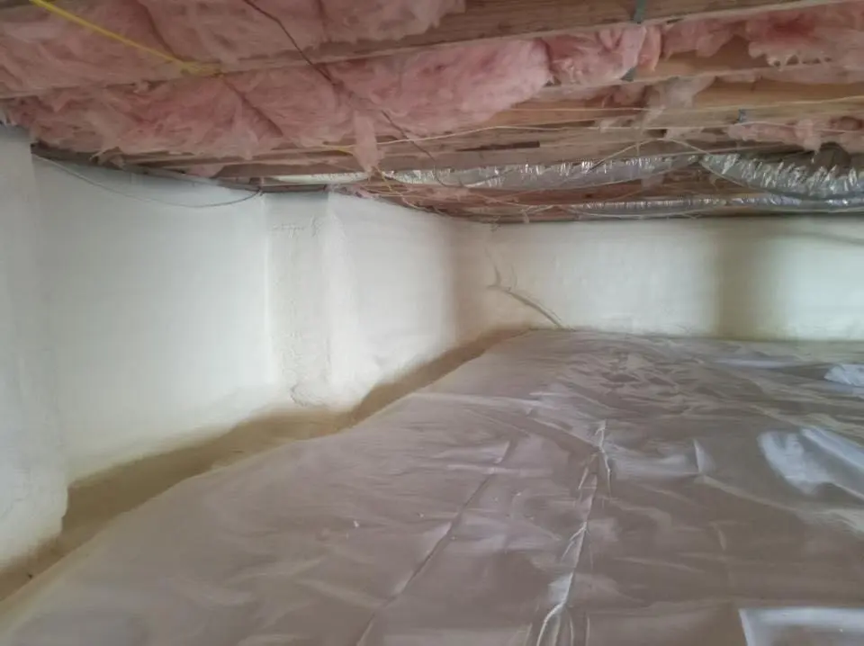Crawl space encapsulation with closed-cell spray foam for Roof Waterproofing in Southington