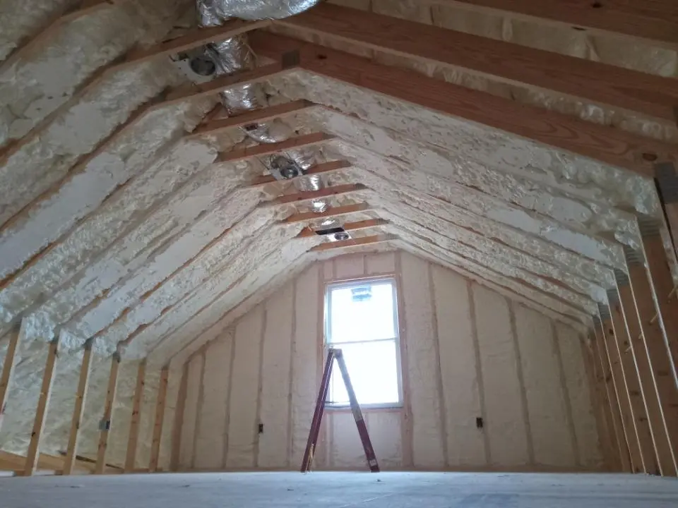 Spray foam roofing application for Crawl Space Insulation project in Southington